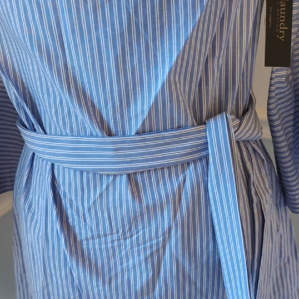 Blue Striped Off-Shoulder Dress- Perfect Sundress For Spring And Summer! - Picture 4 of 5